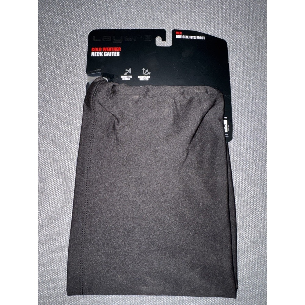 Layers Brand Men's Cold Weather Black Neck Gaiter One Size Face Cover Protective